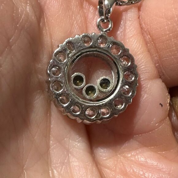 Vintage Cookie Lee Silver Tone Necklace Genuine Cubic Zirconia Pendant - Picture 6 of 8
